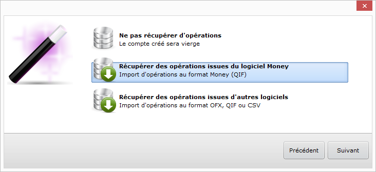 Importation de vos opérations du logiciel Money