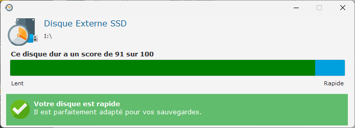 Test de rapidité d’un support de sauvegarde